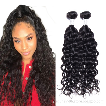 Raw Cuticle Aligned  Hair Vendors India Human Hair Bundles Water Wave Virgin Hair Extension With Lace Frontal